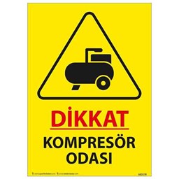 Kompresör Odası Uyarı Levhası için detaylı bilgi göster Kompresör Odası Uyarı Levhası resmi