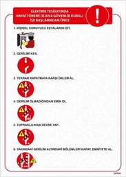 Elektrik Tesisatı Güvenlik Talimatı Uyarı Levhası için detaylı bilgi göster Elektrik Tesisatı Güvenlik Talimatı Uyarı Levhası resmi
