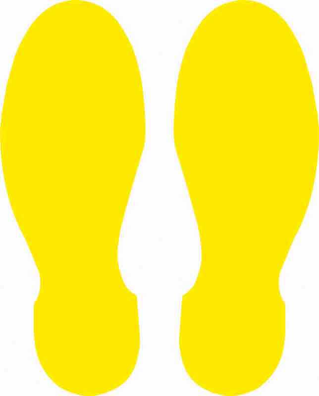 Ayak İzi Yer Etiketi 30 cm Sarı U21064 resmi