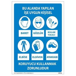 Kişisel Koruyucu Donanım Uyarı Levhası resmi