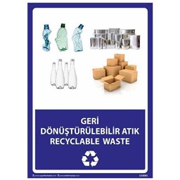 Geri Dönüştürülebilir Atık Uyarı Levhası için detaylı bilgi göster Geri Dönüştürülebilir Atık Uyarı Levhası resmi