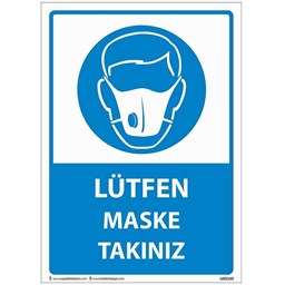 Lütfen Maske Takınız Uyarı Levhası için detaylı bilgi göster Lütfen Maske Takınız Uyarı Levhası resmi