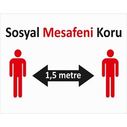 Sosyal Mesafeni Koru Yer Etiketi Kare U21077 resmi