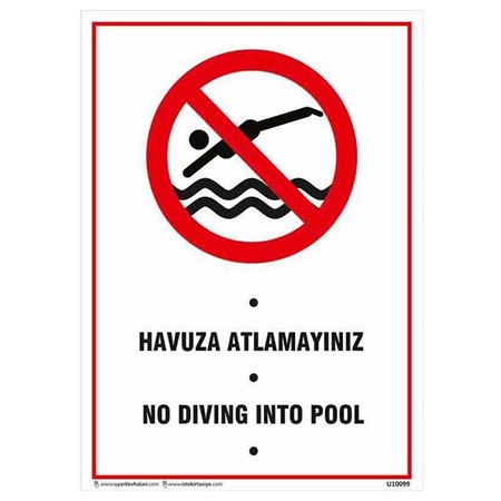 Havuza Atlamayınız Uyarı Levhası resmi