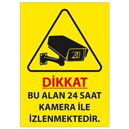 Bu Alan 24 Saat Kamera ile İzlenmektedir Uyarı Levhası U02185 için detaylı bilgi göster Bu Alan 24 Saat Kamera ile İzlenmektedir Uyarı Levhası U02185 resmi