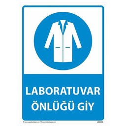 Laboratuvar Önlüğünü Giy Uyarı Levhası U03145 için detaylı bilgi göster Laboratuvar Önlüğünü Giy Uyarı Levhası U03145 resmi
