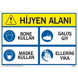 Hijyen Alanı Uyarı Levhası U03146 resmi