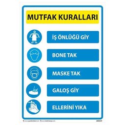 Mutfak Kuralları Uyarı Levhası U03147 için detaylı bilgi göster Mutfak Kuralları Uyarı Levhası U03147 resmi