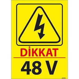 48 V Uyarı Levhası resmi