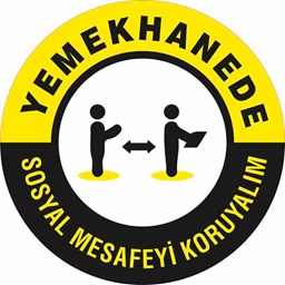 Yemekhanede Sosyal Mesafeyi Koruyalım Yer Etiketi 30 cm için detaylı bilgi göster Yemekhanede Sosyal Mesafeyi Koruyalım Yer Etiketi 30 cm resmi