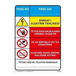 Elektrik Bilgilendirme Panosu Uyarı Levhası resmi