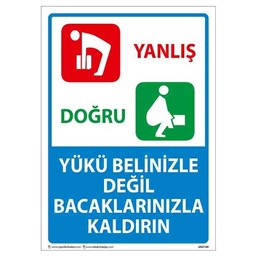 Yükü Bel İle Değil Uyarı Levhası için detaylı bilgi göster Yükü Bel İle Değil Uyarı Levhası resmi