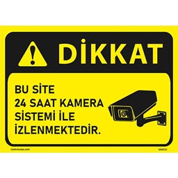 Dikkat Bu Site 24 Saat Kamera ile İzlenmektedir Uyarı Levhası için detaylı bilgi göster Dikkat Bu Site 24 Saat Kamera ile İzlenmektedir Uyarı Levhası resmi