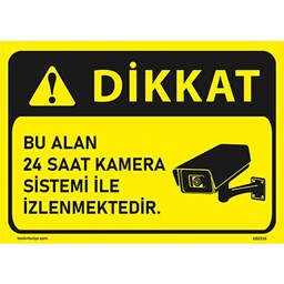 Dikkat Bu Alan 24 Saat Kamera ile İzlenmektedir Uyarı Levhası için detaylı bilgi göster Dikkat Bu Alan 24 Saat Kamera ile İzlenmektedir Uyarı Levhası resmi