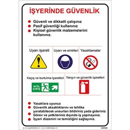 İş Yerinde Güvenlik Talimatları Uyarı Levhası için detaylı bilgi göster İş Yerinde Güvenlik Talimatları Uyarı Levhası resmi