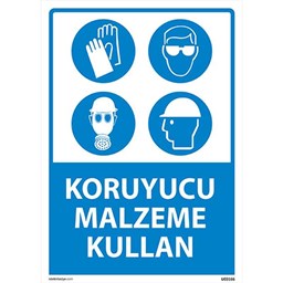 Koruyucu Malzeme Kullan Uyarı Levhası için detaylı bilgi göster Koruyucu Malzeme Kullan Uyarı Levhası resmi