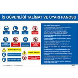 İş Güvenliği Talimat ve Uyarı Panosu Levhası için detaylı bilgi göster İş Güvenliği Talimat ve Uyarı Panosu Levhası resmi