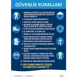 Güvenlik Kuralları Uyarı Levhası için detaylı bilgi göster Güvenlik Kuralları Uyarı Levhası resmi