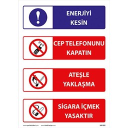 Enerjiyi Kes Uyarı Levhası için detaylı bilgi göster Enerjiyi Kes Uyarı Levhası resmi