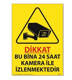 Bu Bina 24 Saat Kamera ile İzlenmektedir Uyarı Levhası için detaylı bilgi göster Bu Bina 24 Saat Kamera ile İzlenmektedir Uyarı Levhası resmi