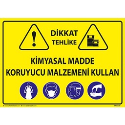 Kimyasal Madde Koruyucu Malzemeni Kullan Uyarı Levhası için detaylı bilgi göster Kimyasal Madde Koruyucu Malzemeni Kullan Uyarı Levhası resmi