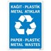 Kağıt - Plastik - Metal Atıklar Uyarı Levhası resmi
