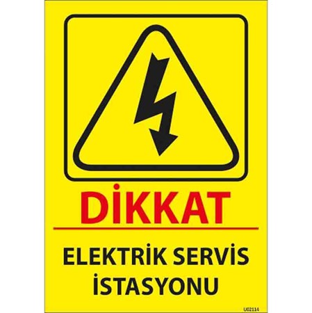 Elektrik Servis İstasyonu Uyarı Levhası resmi