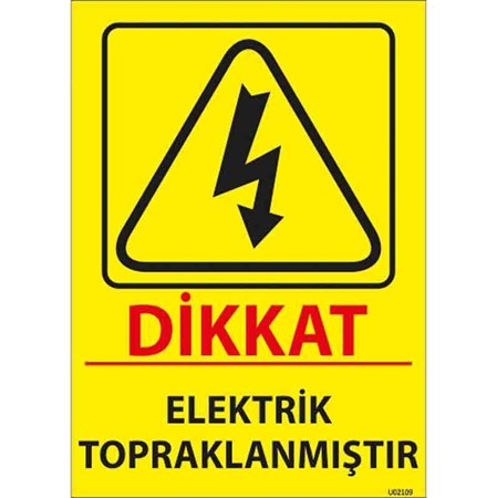 Elektrik Topraklanmıştır Uyarı Levhası resmi