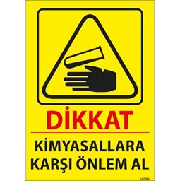 Kimyasallara Karşı Önlem Al Uyarı Levhası için detaylı bilgi göster Kimyasallara Karşı Önlem Al Uyarı Levhası resmi