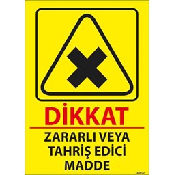 Zaralı Ve Tahriş Edici Madde Uyarı Levhası için detaylı bilgi göster Zaralı Ve Tahriş Edici Madde Uyarı Levhası resmi