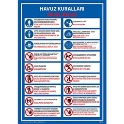 Havuz Kuralları Uyarı Levhası resmi