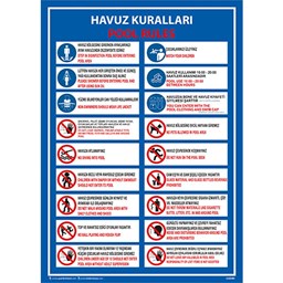 Havuz Kuralları Uyarı Levhası için detaylı bilgi göster Havuz Kuralları Uyarı Levhası resmi