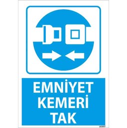 Emniyet Kemeri Tak Uyarı Levhası resmi