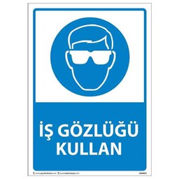 İş Gözlüğü Kullan Uyarı Levhası için detaylı bilgi göster İş Gözlüğü Kullan Uyarı Levhası resmi