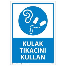 Kulak Tıkacını Kullan Uyarı Levhası için detaylı bilgi göster Kulak Tıkacını Kullan Uyarı Levhası resmi