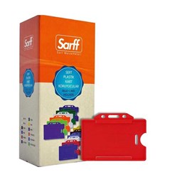 Sarff Kart Muhafaza Kabı Yatay 50'li Paket Kırmızı 15323014 resmi