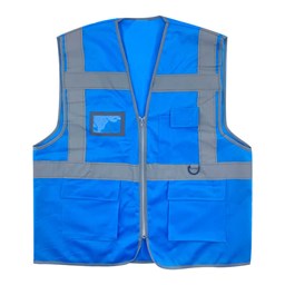 İş Güvenliği Fosforlu Yelek Mühendis Tipi Mavi XL resmi