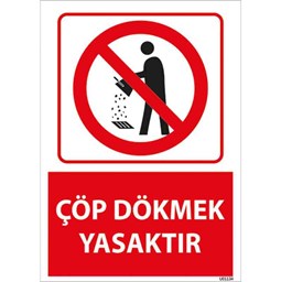 Çöp Dökmek Yasaktır Uyarı Levhası resmi
