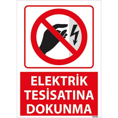 Elektrik Tesisatına Dokunma Uyarı Levhası resmi