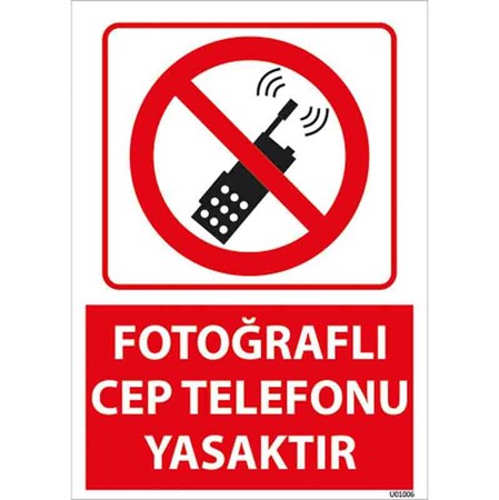 Fotoğraflı Cep Telefonu Yasaktır Uyarı Levhası resmi