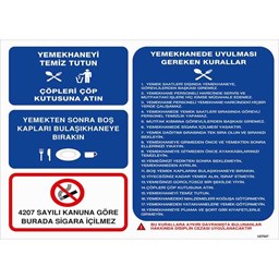 Yemekhane Talimatı Uyarı Levhası için detaylı bilgi göster Yemekhane Talimatı Uyarı Levhası resmi