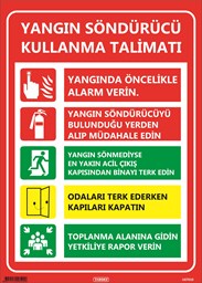 Alternatif Yangın Söndürücü Kullanma Talimatı Uyarı Levhası için detaylı bilgi göster Alternatif Yangın Söndürücü Kullanma Talimatı Uyarı Levhası resmi