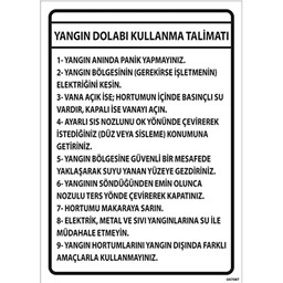 Yangın Dolabı Kullanma Talimatı Uyarı Levhası için detaylı bilgi göster Yangın Dolabı Kullanma Talimatı Uyarı Levhası resmi