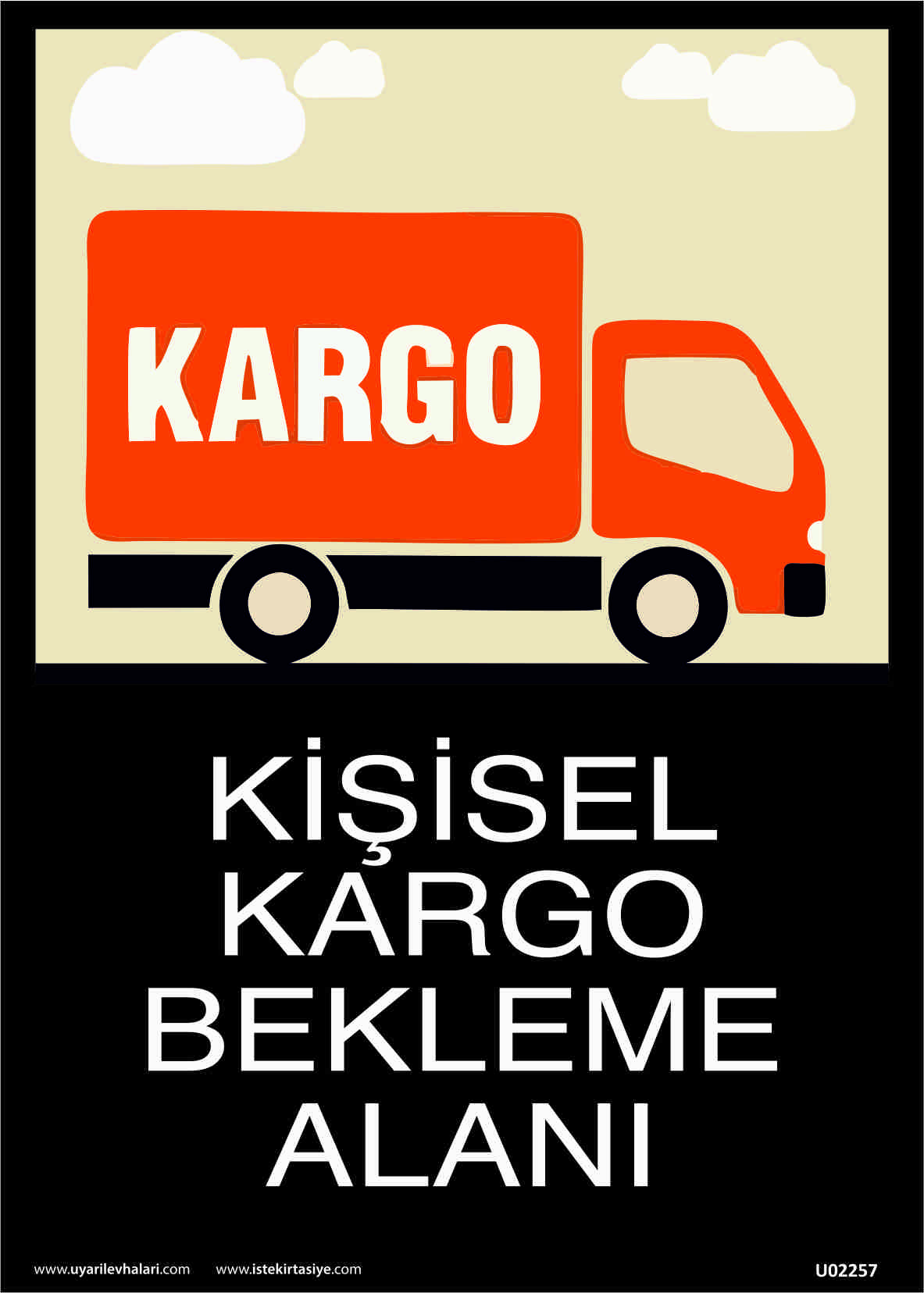 Kişisel Kargo Bekleme Alanı Uyarı Levhası resmi