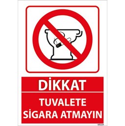 Tuvalete Sigara Atmayın Uyarı Levhası resmi