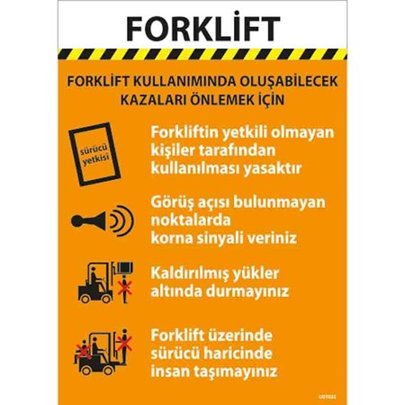 Forklift Talimatı Uyarı Levhası resmi
