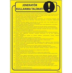 Jeneratör Kullanma Talimatı Uyarı Levhası için detaylı bilgi göster Jeneratör Kullanma Talimatı Uyarı Levhası resmi