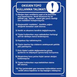 Oksijen Tüpü Kullanma Talimatı Uyarı Levhası için detaylı bilgi göster Oksijen Tüpü Kullanma Talimatı Uyarı Levhası resmi