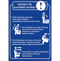 Yük Kaldırma Talimatı Uyarı Levhası için detaylı bilgi göster Yük Kaldırma Talimatı Uyarı Levhası resmi