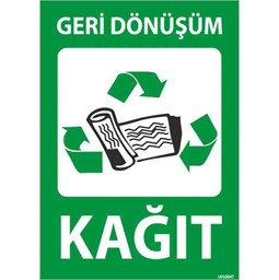 Geri Dönüşüm Kağıt Uyarı Levhası için detaylı bilgi göster Geri Dönüşüm Kağıt Uyarı Levhası resmi